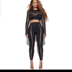 IVY PARK x Adidas black mesh crop top